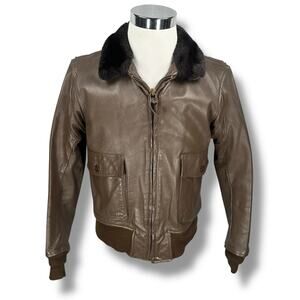 Vintage Ralph Edwards US Navy Type G-1 Flyer’s Bomber Jacket Men's 40 Brown 70s